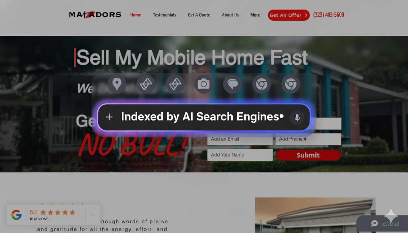 Case Study: How We Got Our Client Indexed by AI — The 2025 GEO Optimization Guide (Featuring Mobile Home Matadors)